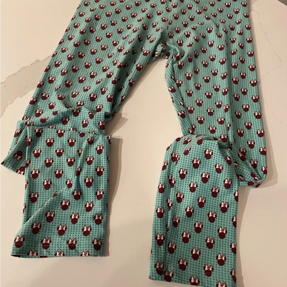 LuLaRoe Womens Disney Minnie Mouse Blue Green Polka Dot Leggings One Size - Picture 2 of 6